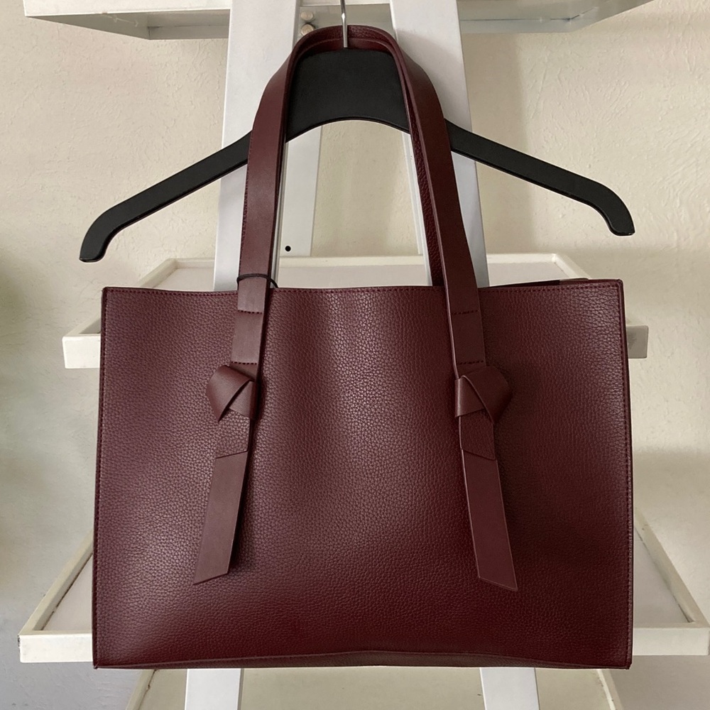NWT Rachel Zoe Arialith Bordo Vegan Faux Leather Tote Bag